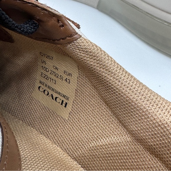 Coach CitySole Court Sneakers Men’s 10D Brown Black White Leather Low Top Shoes - Picture 12 of 16